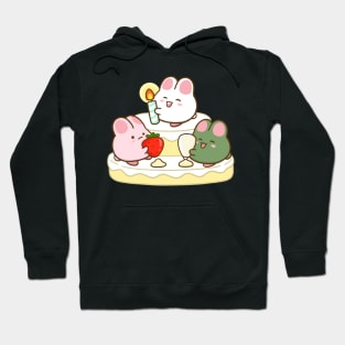 Bunnies Christmas Cake Cream Hoodie